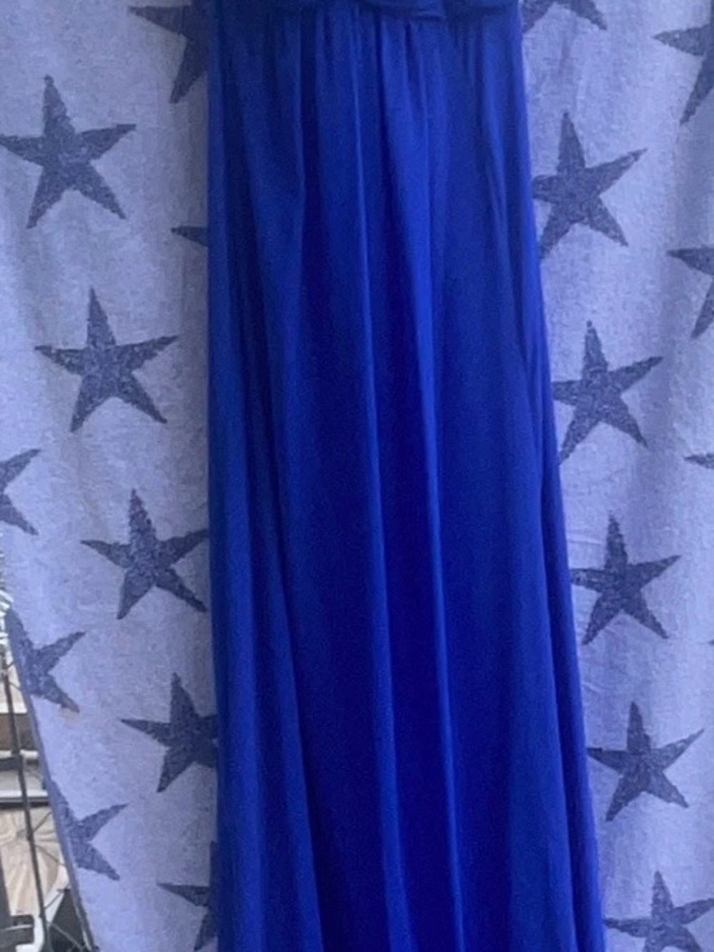 David's Bridal Blue Sweetheart strapless long gown size 8